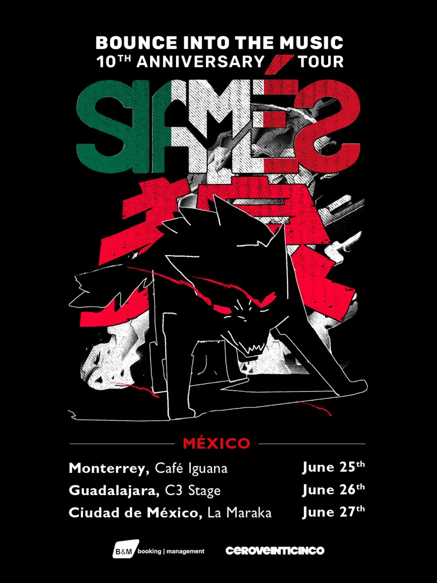 SIAMÉS BOUNCE INTO THE MUSIC 10th Anniversary Tour Poster 2026